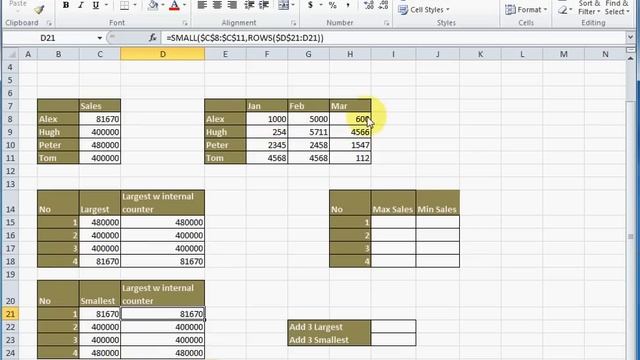 Excel: How to get 1st, 2nd and 3rd Largest/Smallest value in lists (use of LARGE/SMALL Function) смотреть онлайн