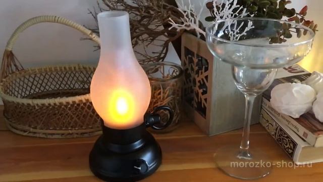 Винтажный фонарь КЕРОСИНКА с эффектом живого пламени, 18 LED-огней, 21 см, таймер, батарейки 48577 смотреть онлайн