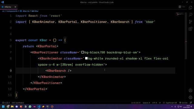 Creating a command palette in React, TypeScript, TailwindCSS using KBar | Tutorial смотреть онлайн