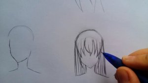 Как нарисовать аниме волосы.