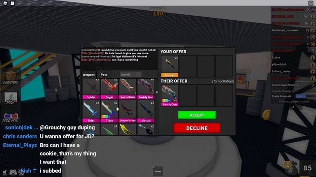 TRADING FOR THE CHROMA SWIRLY GUN!! [RAREST GODLY] (ROBLOX MM2) смотреть онлайн