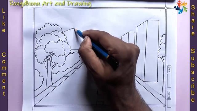 One Point Perspective City Road | Scenery Drawing | Very Easy Tutorial смотреть онлайн