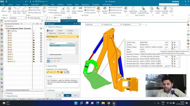 CENTER OF MASS WITH ASSEMBLY ARRANGEMENT | SIEMENS NX смотреть онлайн
