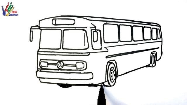 Easy Drawing Bus Mercedes Benz 0302 I Kolay Mercedes Benz 0302 Otobüs Çizimi смотреть онлайн