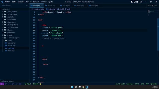 Include y Require en PHP смотреть онлайн