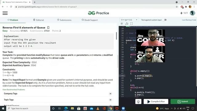 Queue Basics and STL||Reverse First K elements of Queue || Queue 1|| Placement Preparation Series|| смотреть онлайн