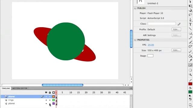 Flash CS4 Tutorial - Creating Planet Rings with the 3D Rotation Tool смотреть онлайн