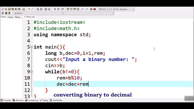 How to convert the given binary number into decimal number in C++ смотреть онлайн