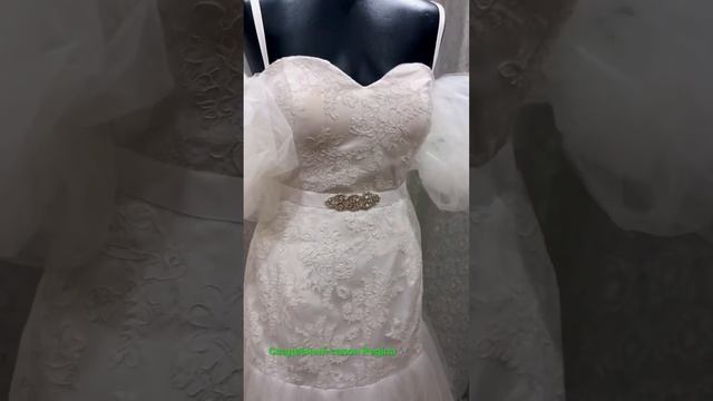 Свадебное платье Русалка с кружевным шлейфом смотреть онлайн