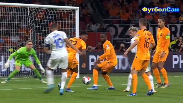 Нидерланды - Франция 1:2 Решающий дубль Мбаппе отбор Евро 2024 смотреть онлайн