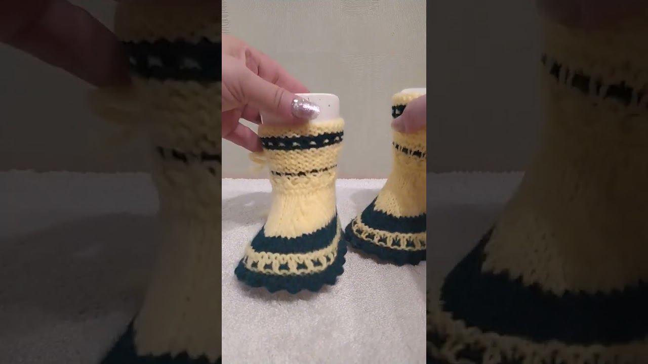 Сапожки для Тимошки #schorts #knitting смотреть онлайн