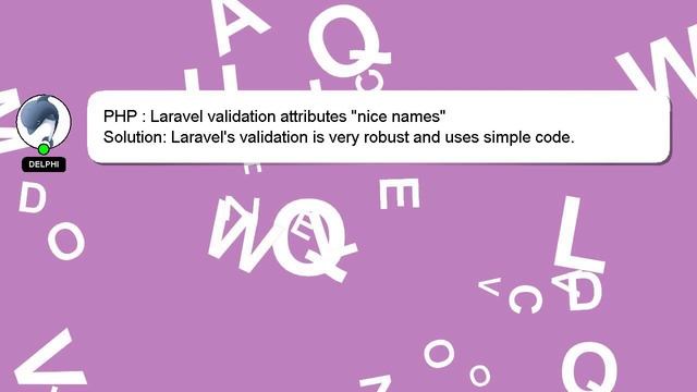 PHP : Laravel validation attributes "nice names" смотреть онлайн