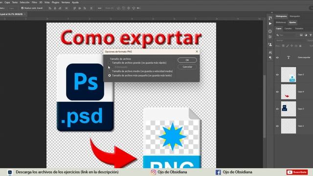 Exportar/Guardar imagen a PNG en Photoshop смотреть онлайн
