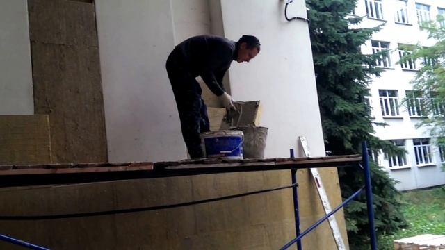 Монтаж минваты Технониколь .Клей Ceresit СТ180. смотреть онлайн