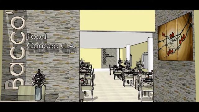 Bar Restaurant Bacco´s. Renders Arq. Marco Mogollón смотреть онлайн