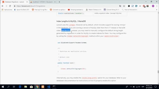 Laravel - 1071 Specified key was too long; max key length is 767 bytes смотреть онлайн