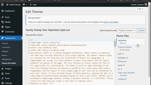 Edit Header in WordPress смотреть онлайн