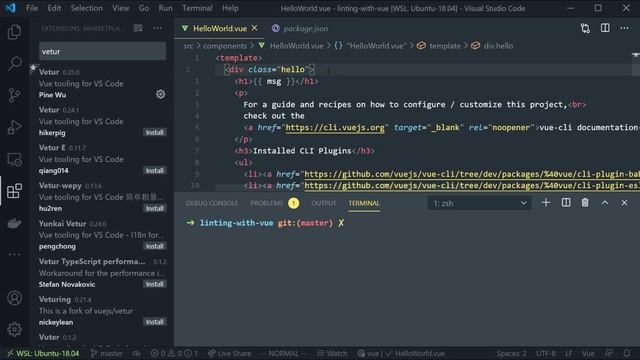ESLint with Prettier and Vue in VS Code смотреть онлайн