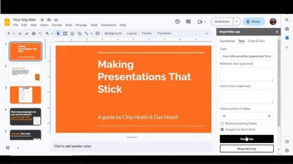 MagicSlides - Creating Slides in 2minutes