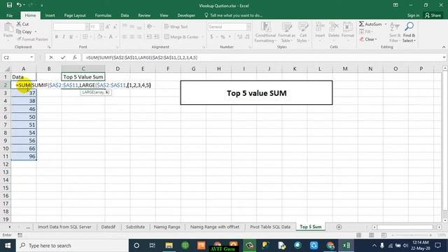 How to SUM TOP 5 Values in Excel? смотреть онлайн