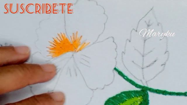 bordado a mano combinación de colores para bordar un tulipán (bordados y tejidos maryku) смотреть онлайн