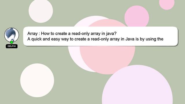 Array : How to create a read-only array in java? смотреть онлайн