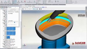 5-осная обработка в SolidCAM фрезеровка "Стадион"