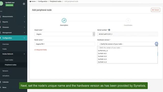 SynField platform, Register a Peripheral node смотреть онлайн