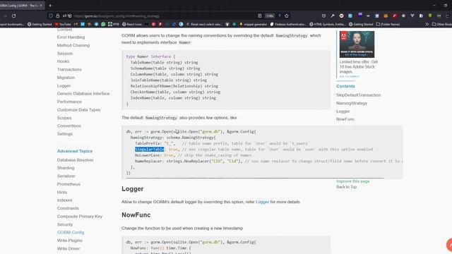 Setup config penamaan tabel dari plural menjadi singular di module Gorm смотреть онлайн