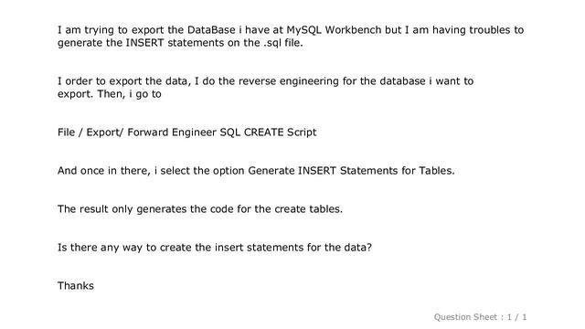 MySQL : Export DataBase with MySQL Workbench with INSERT statements смотреть онлайн