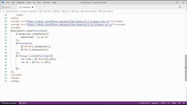 Date Range Search with Python Flask PostgreSQL jQuery Ajax and DatePicker смотреть онлайн