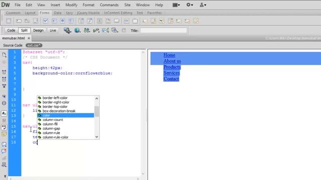 Creating Menu Bar with Unordered list in Html and Css смотреть онлайн