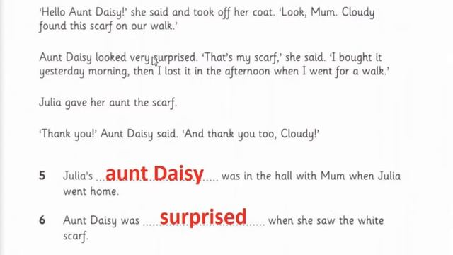 MOVERS 1 TEST 2 Reading And Writing Answer  Key Cambridge A1 2018