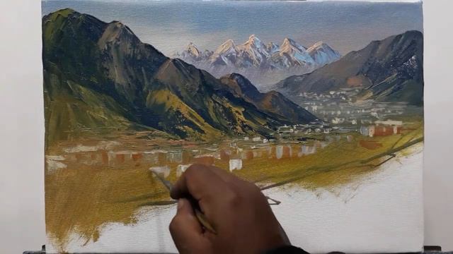 MOUNTAIN VALLEY | HOW TO PAINT? | BK ART Gallery смотреть онлайн
