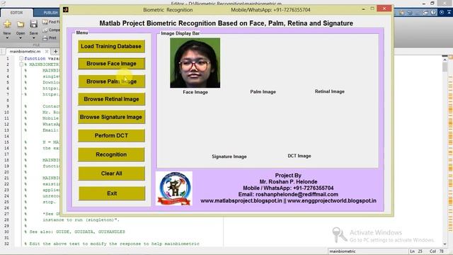 Biometric Recognition System using Matlab (Face, Palm, Retina and Signature) смотреть онлайн