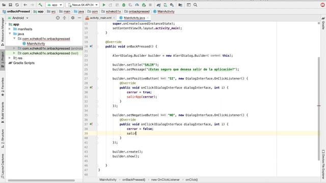 onBackPressed con AlertDialog en Android Studio смотреть онлайн