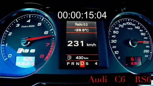 Audi RS6 ( 2009 ) Сумасшедший Разгон и Максималка , Звук вихлопа смотреть онлайн