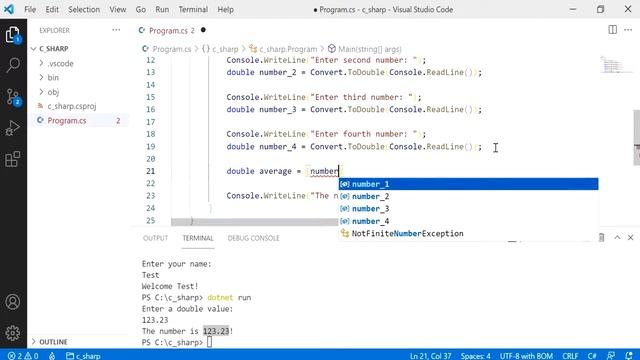 C# 4: Finding the average of 4 numbers entered by user смотреть онлайн