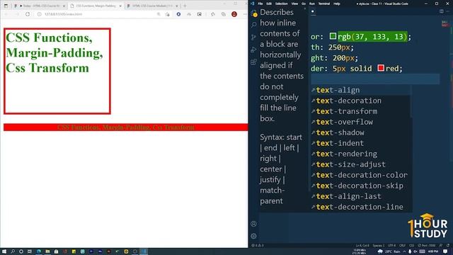 CSS Margin Padding and Transform | HTML-CSS-Bootstrap magical course: Class 11 | 1 Hour Study смотреть онлайн