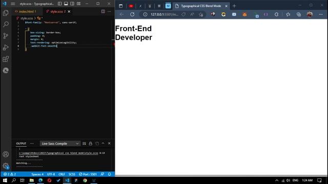 Typographical CSS Blend Mode with HTML & Sass смотреть онлайн