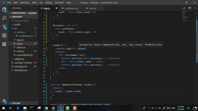 4 - ( Redux Tutorial ) mapStateToProps function смотреть онлайн