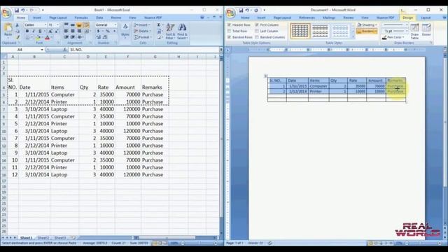 How to Insert Excel Data into Word Table #trending смотреть онлайн