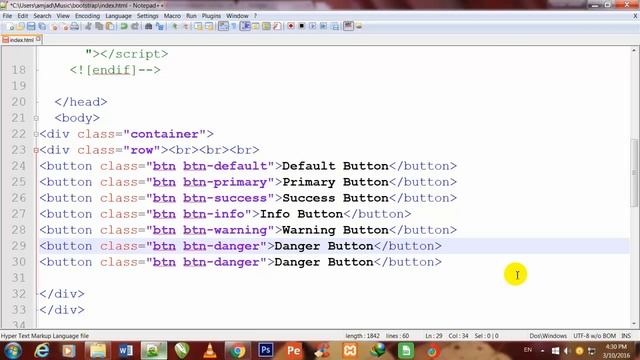bootstrap-14-making button in bootstrap part-1 смотреть онлайн
