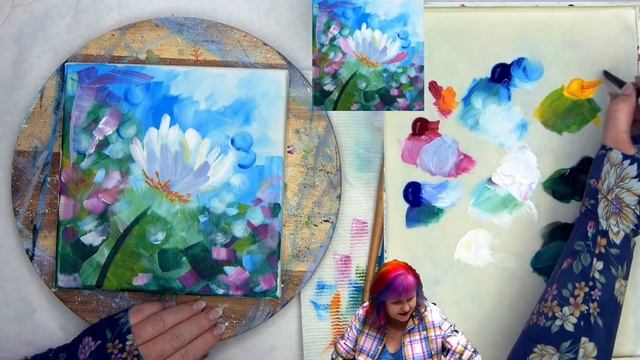 Loose Pink Peony ??? Easy Acrylic Tutorial Step by Step Day 18 #AcrylicApril2022 смотреть онлайн