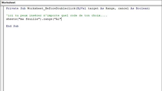 EXCEL VBA - LANCER UNE MACRO QUAND ON DOUBLE CLIQUE DANS UNE CELLULE смотреть онлайн