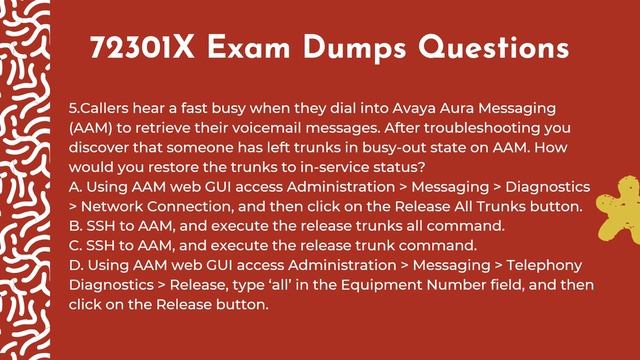 Updated Dumps for 72301X Avaya Aura Communication Applications Support Certified Exam смотреть онлайн