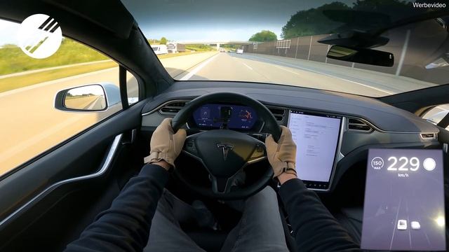 TESLA MODEL X P100D 611HP TOP SPEED DRIVE ON GERMAN AUTOBAHN ?