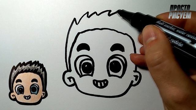 Как нарисовать МИЛОГО МАЛЬЧИКА, Просто рисуем смотреть онлайн