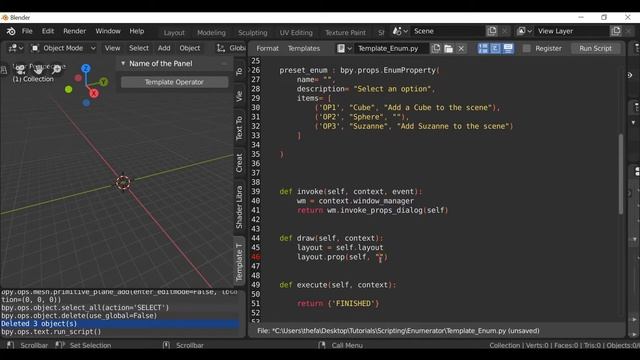 Blender Python Tutorial : Enumerator / Drop down Menu [learn python for beginners] смотреть онлайн