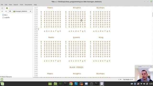 Bitboard CHESS ENGINE in C: writing GENERATE MOVES function skeleton смотреть онлайн